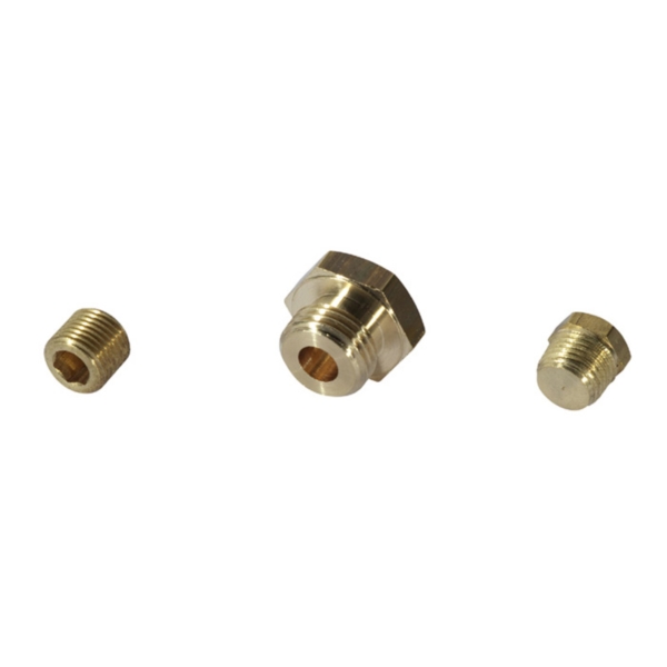 Brass plugs and grub screws