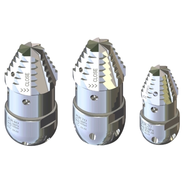 RR-TF - Ugello sturatubi  rotante acciaio inox- testa a fresa