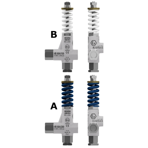 VB 80A/150- 280 Atex -Aisi 316 - Or Viton  Valvola bypass
