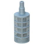 Plastic chemical strainer with check valve