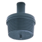Suction strainer with hose barb and check valve